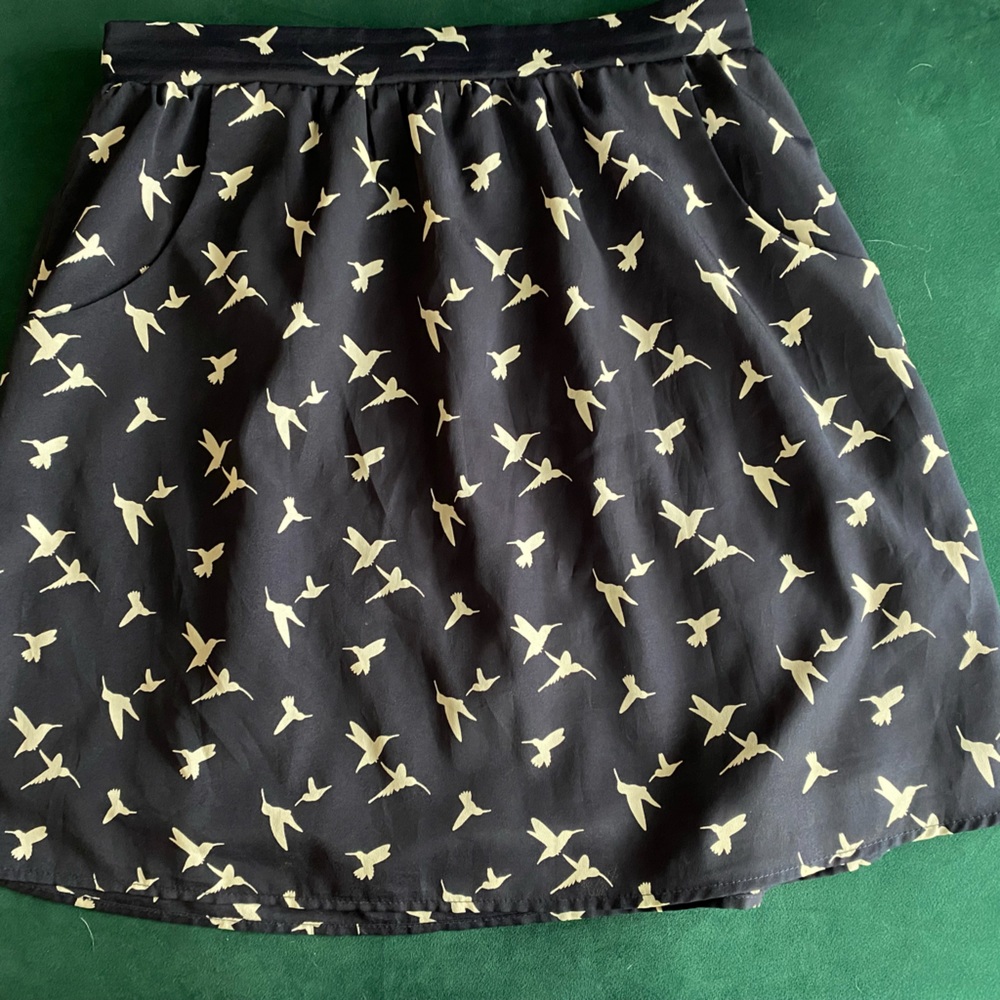 Everly bird print mini skirt with.